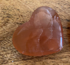 Red Honey Calcite Heart