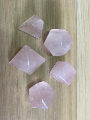Sacred Geometry/Platonic Solids Rose Quartz Set