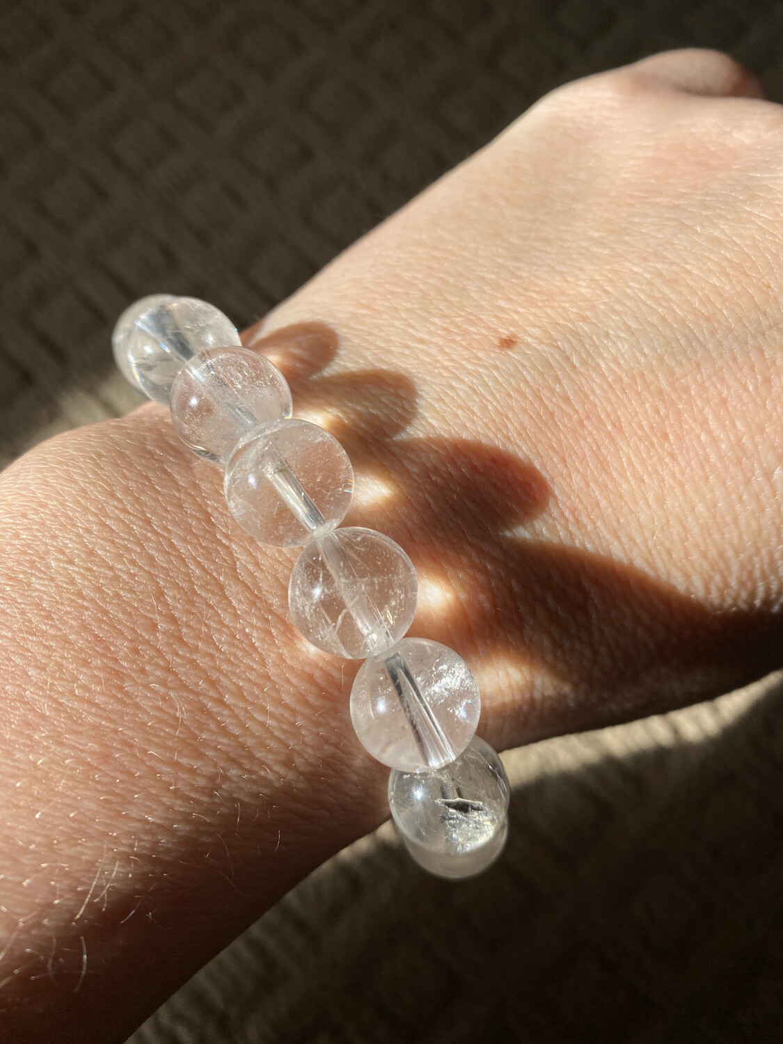 Clear Quartz Large Bead Bracelet