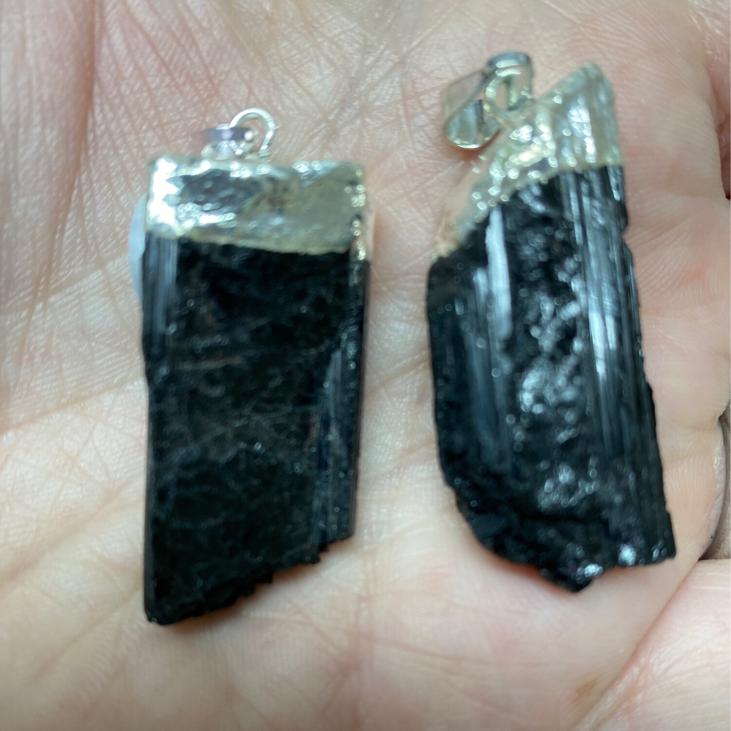 (Black) Tourmaline raw pendant