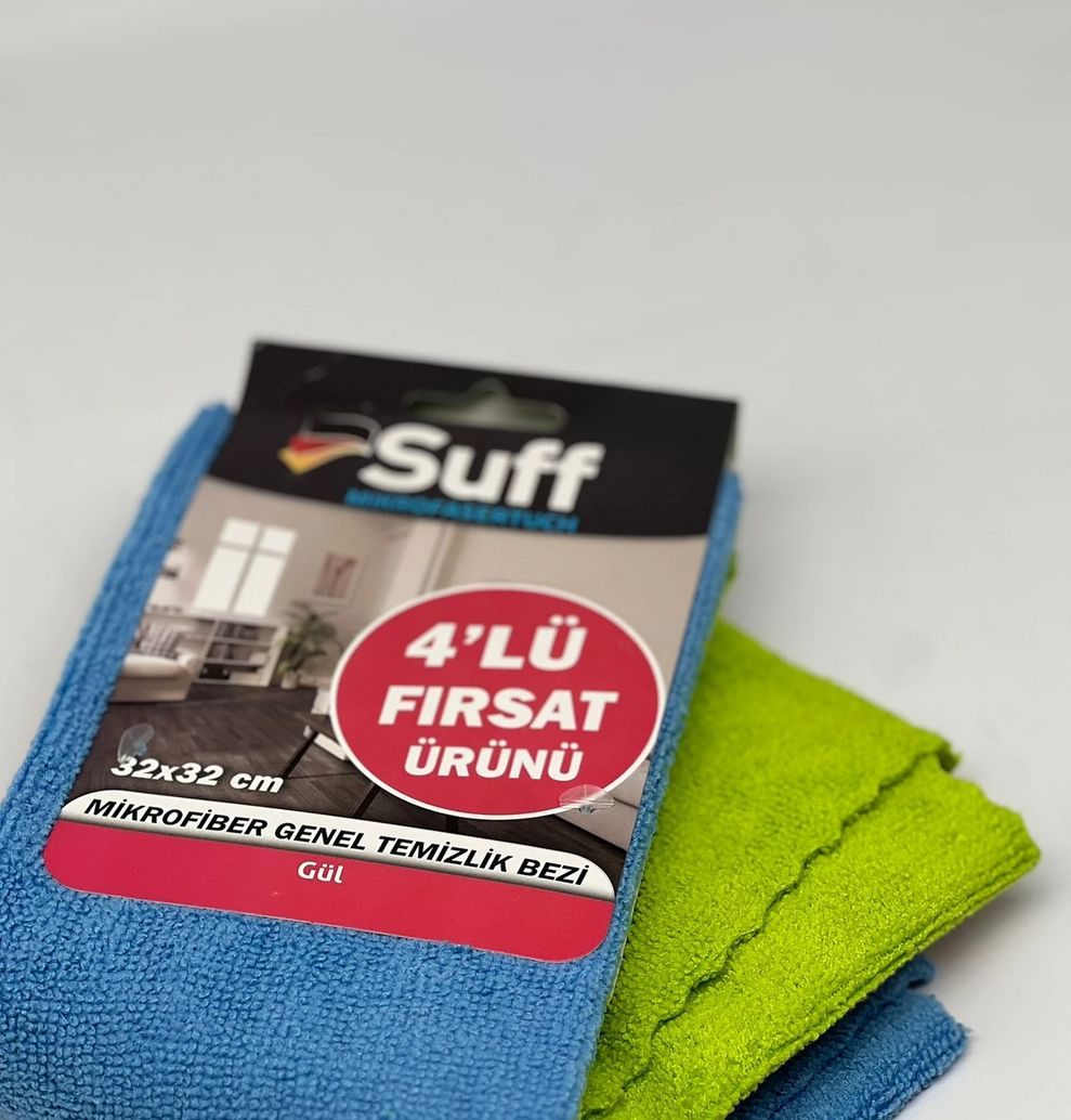 Suff 4-delige Actieset Microvezel Reinigingsdoek (Roos) 32x32 cm (A02-3232-210LZ)