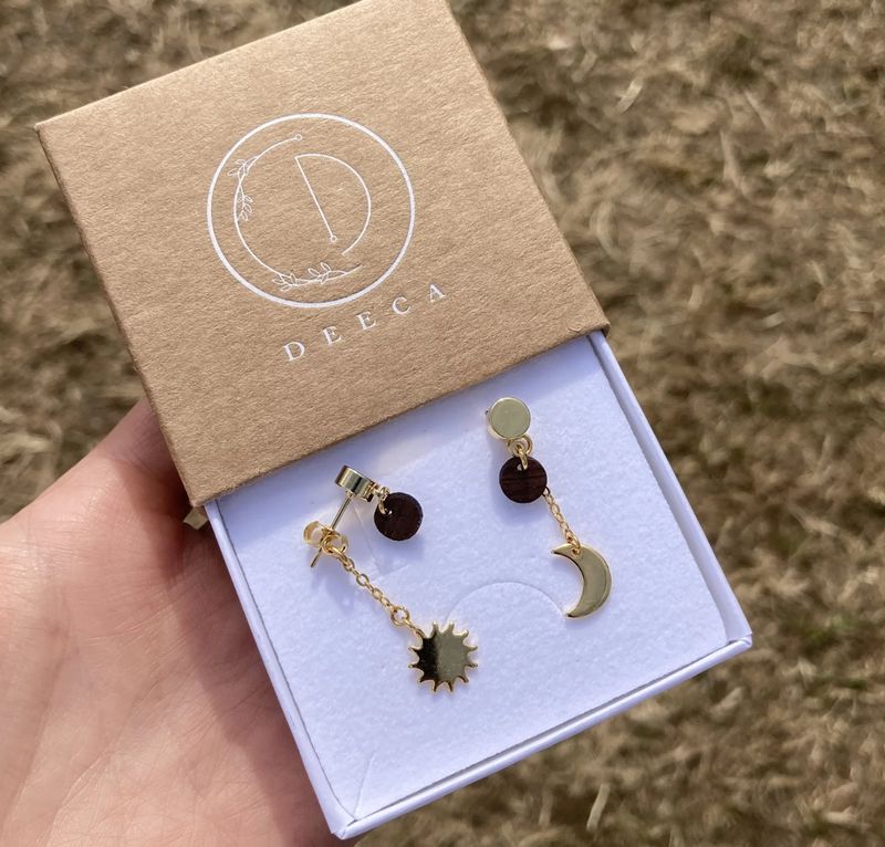 DEECA Sun &amp; Moon Studs