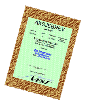 03 - Aksjar i Bygderadio Vest AS