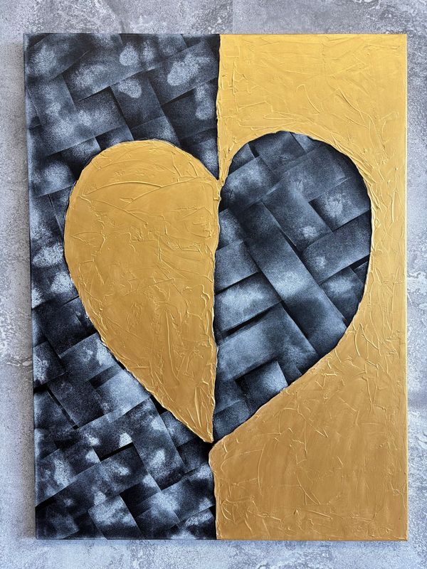 Obraz strukturalny &quot;Tajemnicze uczucia&quot; 78x58