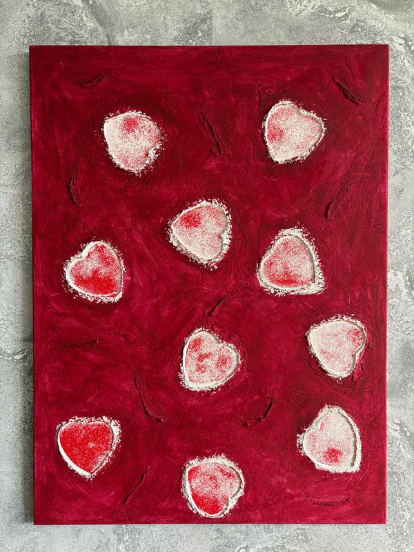 Obraz strukturalny &quot;Wulkany miłości&quot; 78x58