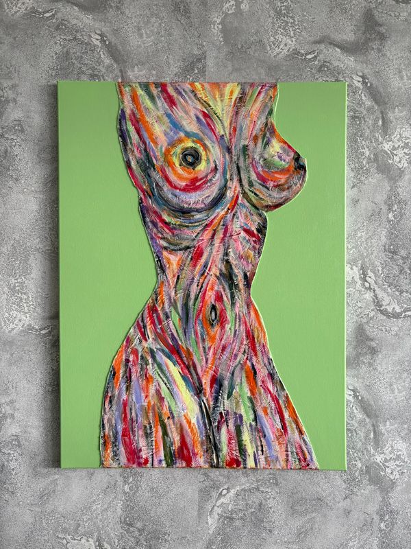 Obraz strukturalny &quot;Miętowe Kształty&quot; 78x58