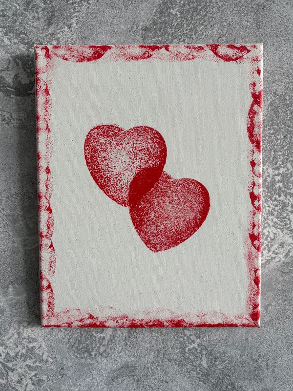 Obraz &quot;Miłość i przywiązanie&quot; 25x30 czerwony