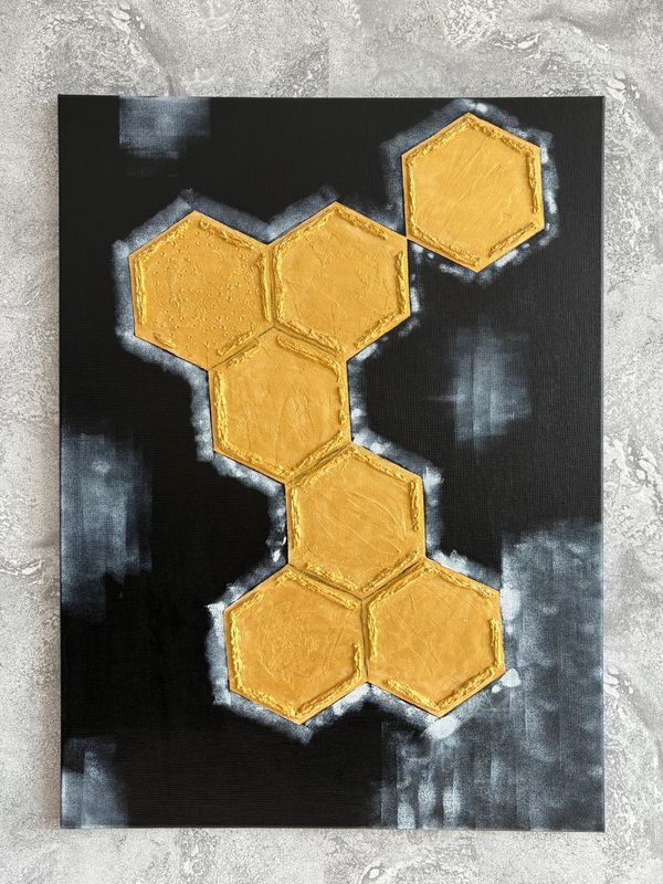 Obraz strukturalny &quot;Heksagony&quot; 78x58