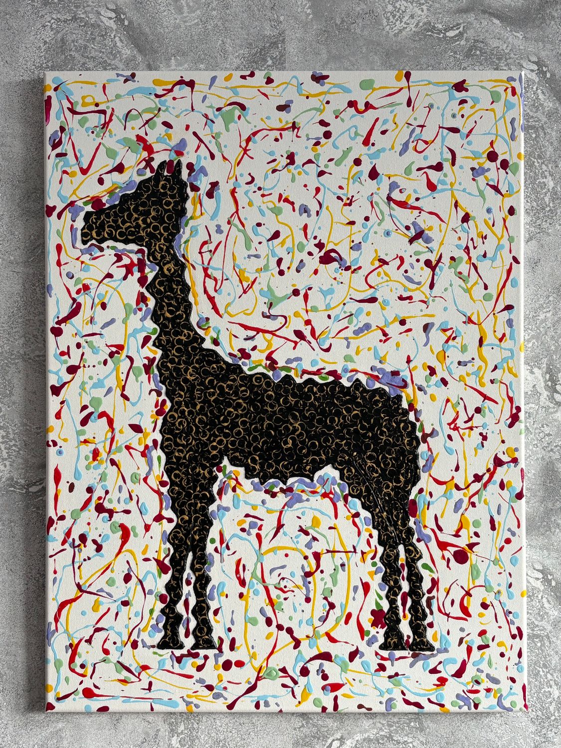 Obraz strukturalny "Lama" 80x60