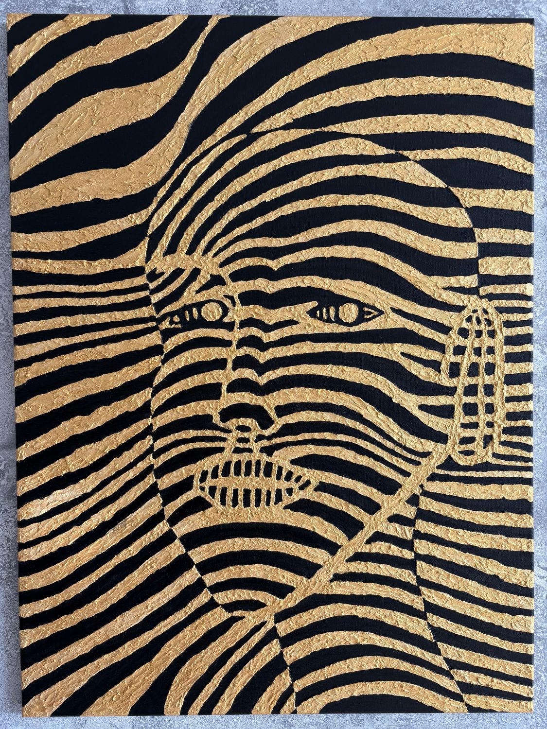 luksusowy-zloty-obraz-strukturalny-krol-slonca-58x78-relief-3d-op-art-misart