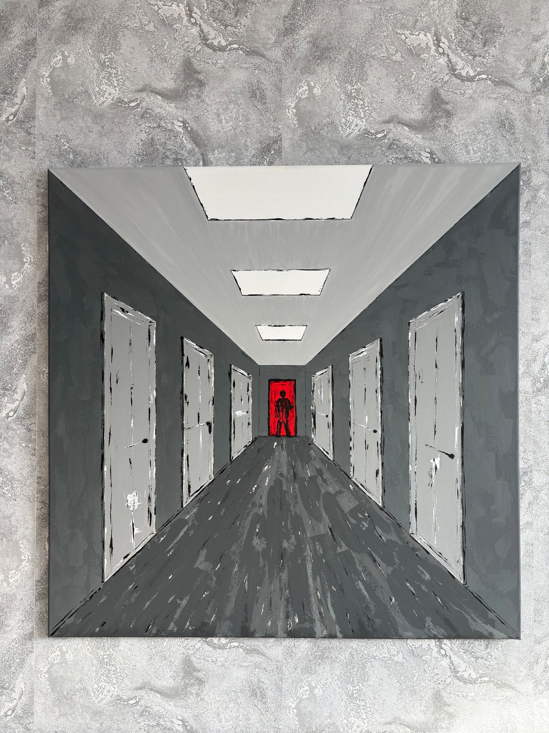 Obraz "Czerwone drzwi" 100x100