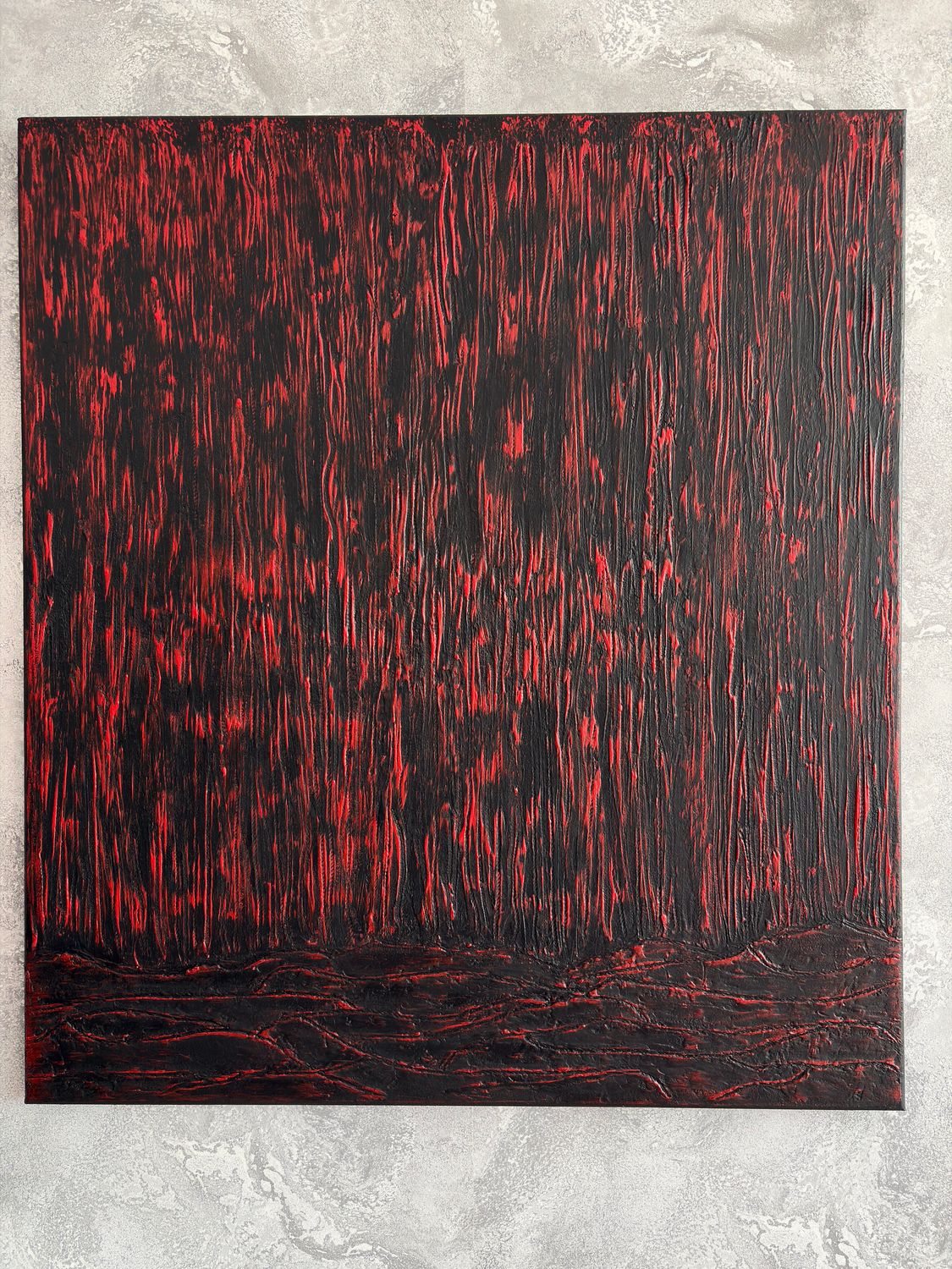 Obraz strukturalny „Struktura Ziemi: Czerwony Przepływ” 80X90