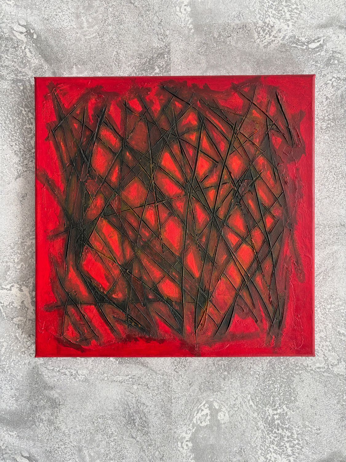 Obraz strukturalny "Pocięte serce"40x40