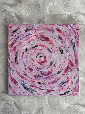 nowoczesny-obraz-akrylowy-rozowy-wir-emocji-50x50-abstrakcja-szpachla-misart