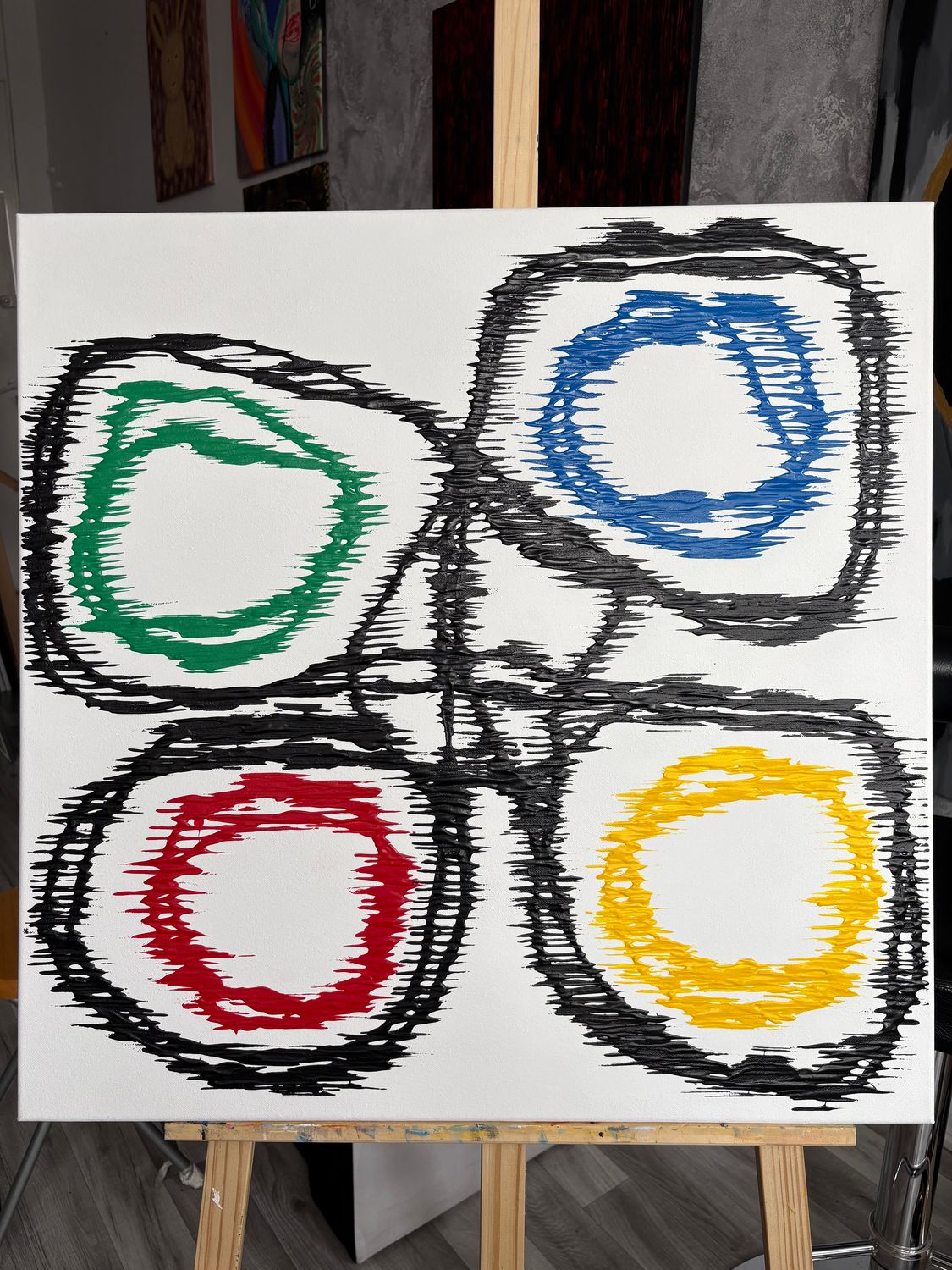 „CZTERY ENERGIE” – Obraz Strukturalny 70x70 cm