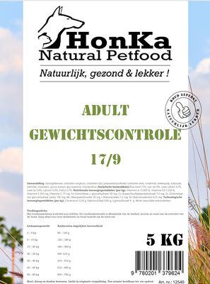 HonKa Natural Petfood  Koud Geperst Adult Gewichtscontrole