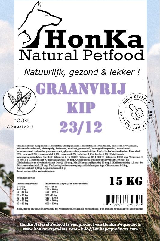 HonKa© Natural Petfood  Koud Geperst Graanvrij -Kip- 23/12