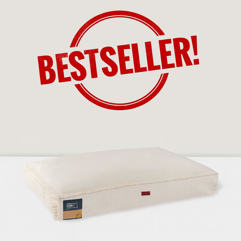 ​Ribstof Hondenkussen met  wasbare hoes - 120×80×15 cm