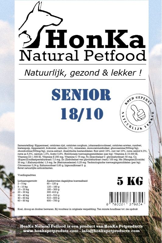 HonKa Senior koudgeperste hondenvoeding voor oudere honden 5 KG