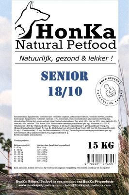 HonKa Senior koudgeperste hondenvoeding voor oudere honden 15KG