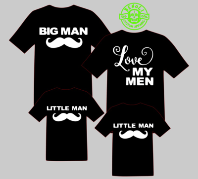 Moustache Family (3 shirt set)