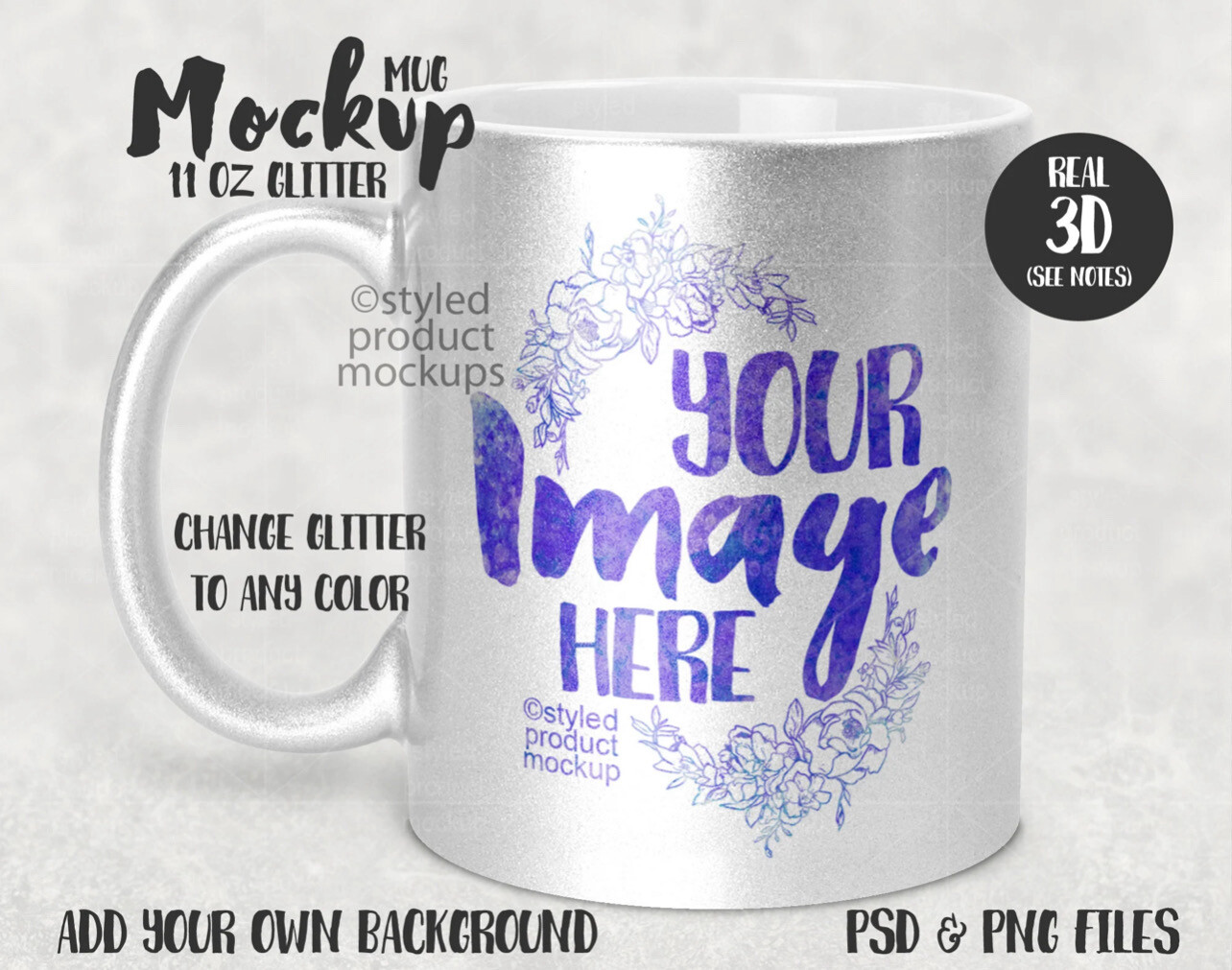 Glitter Mug; Custom Design (12 oz)