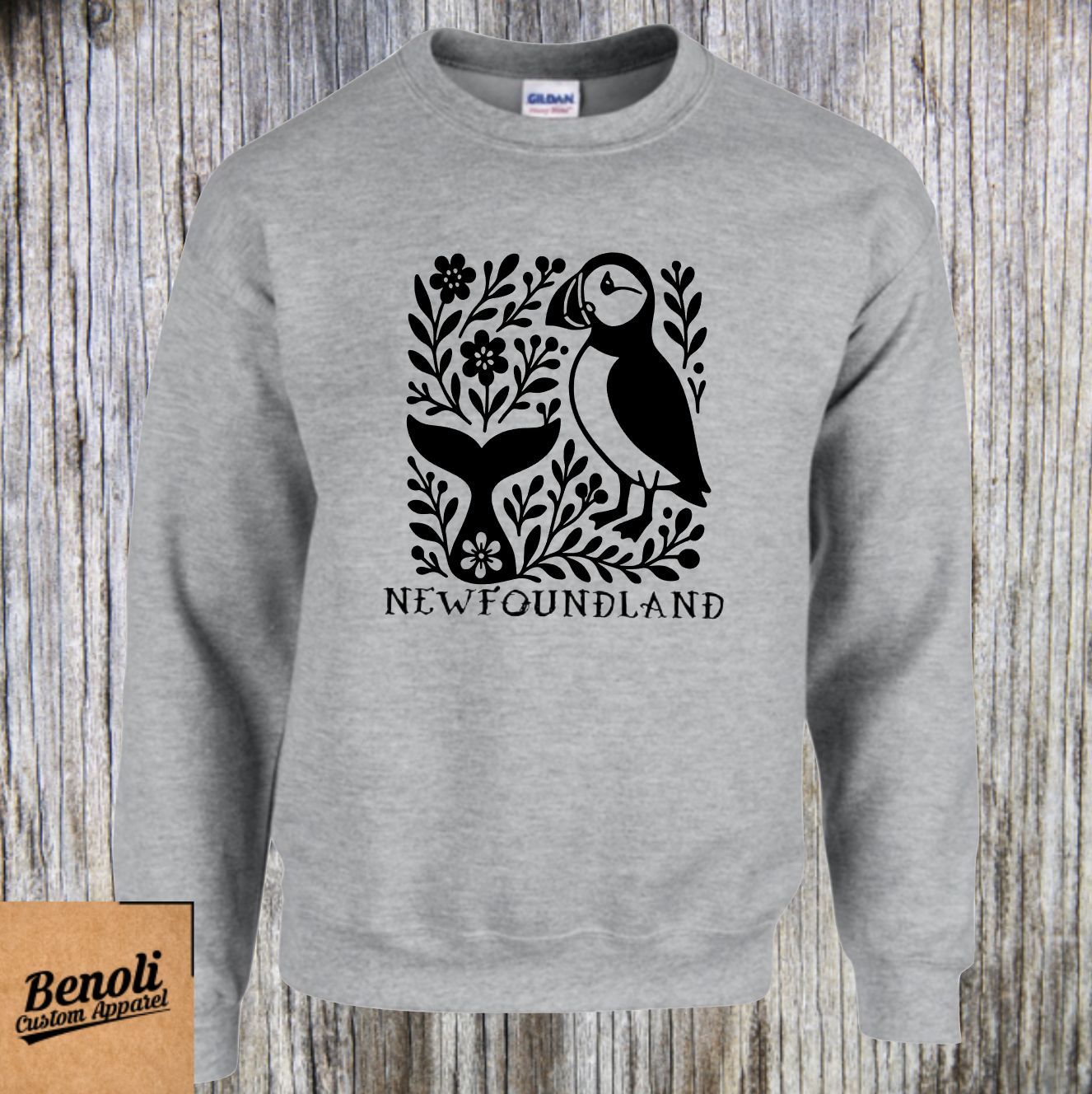 Puffin + Whale Tail (T-shirt, Crewneck, Hoodie) - Youth and Adult Sizes
