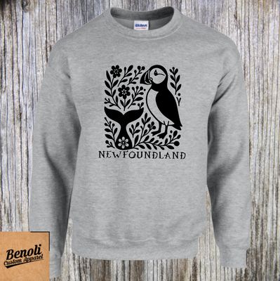 Puffin + Whale Tail (T-shirt, Crewneck, Hoodie) - Youth and Adult Sizes
