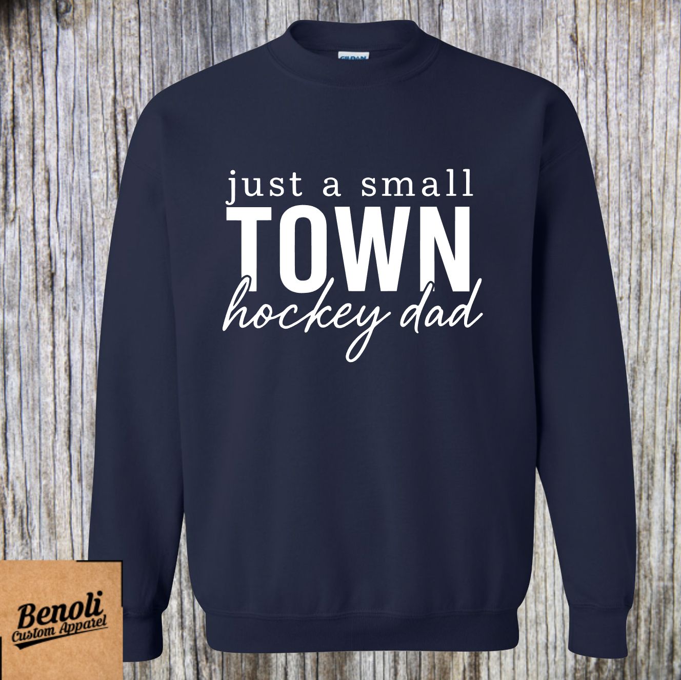 Just a Small Town Hockey DAD Crewneck Sweater