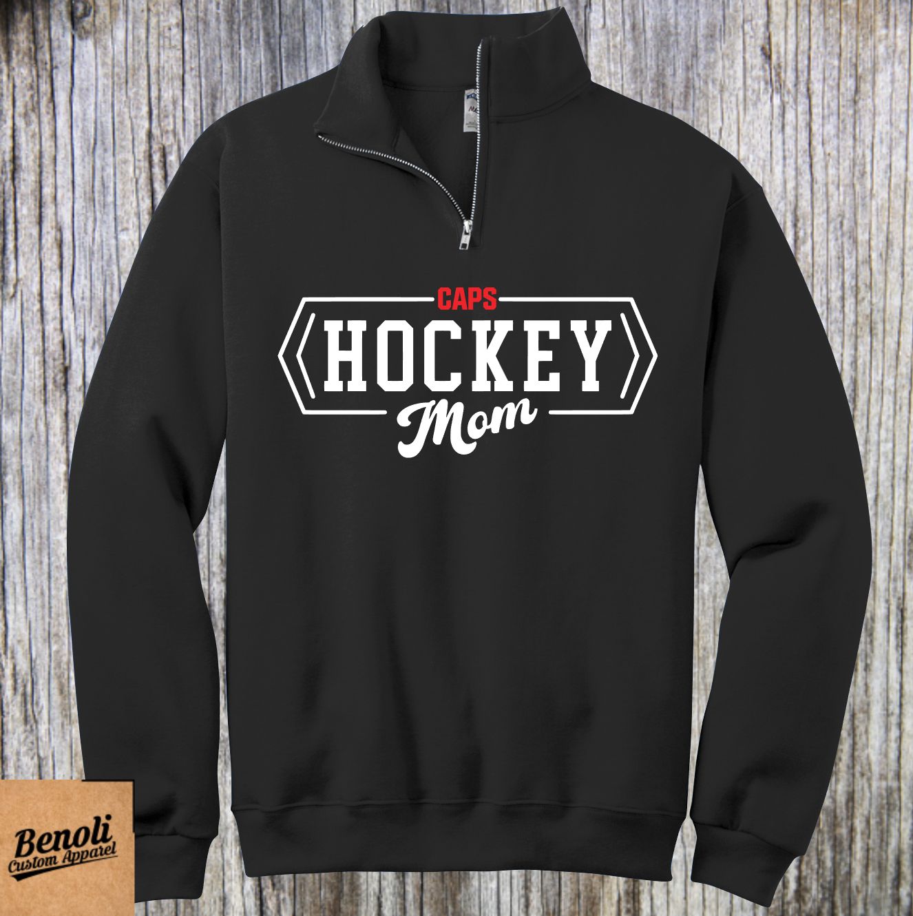 Hockey MOM/DAD/NAN/POP Quarter Zip, Hoodie or Crewneck ***Any Club Name***
