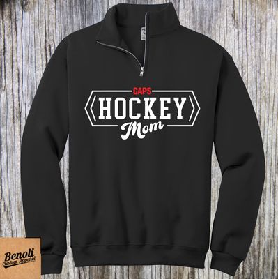 Hockey MOM/DAD/NAN/POP Quarter Zip, Hoodie or Crewneck ***Any Club Name***