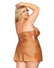 COPPER SATIN CHEMISE PLUS - Badd Kitty