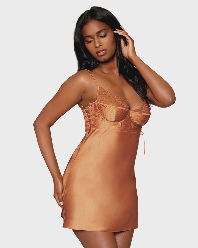 COPPER SATIN CHEMISE