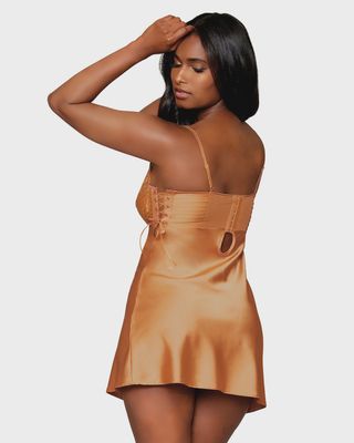 COPPER SATIN CHEMISE - Badd Kitty