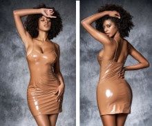 WET NUDE DRESS - Badd Kitty