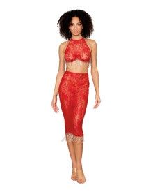BRA &amp; SLIP SKIRT RUBY - Badd Kitty