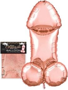 GLITTERATI 3FT ROSE GOLD PENIS BALLOON