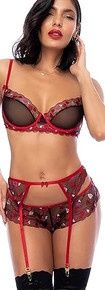 3PC SET BLACK/RED