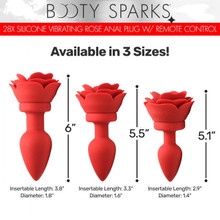 BOOTY SPARKS 28X RECH RC ROSE PLUG, Size: SMALL