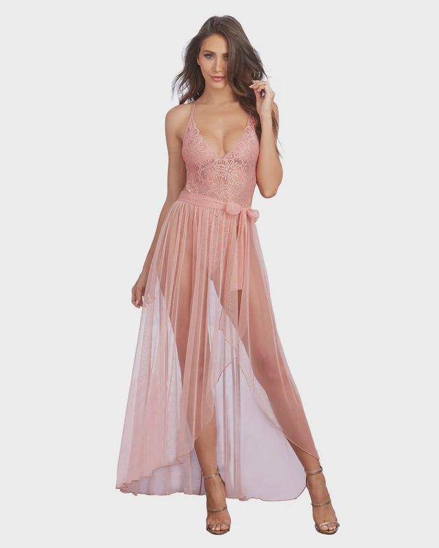 LACE TEDDY &amp; SKIRT ASST