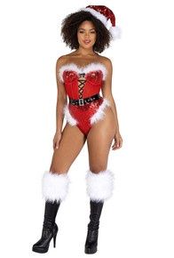 SANTA LACE UP ROMPER - Badd Kitty