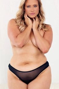 SATIN BOW TIE THONG BLK PLUS