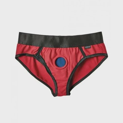 SPORTSHEETS EM EX CONTOUR HARNESS RED - Badd Kitty