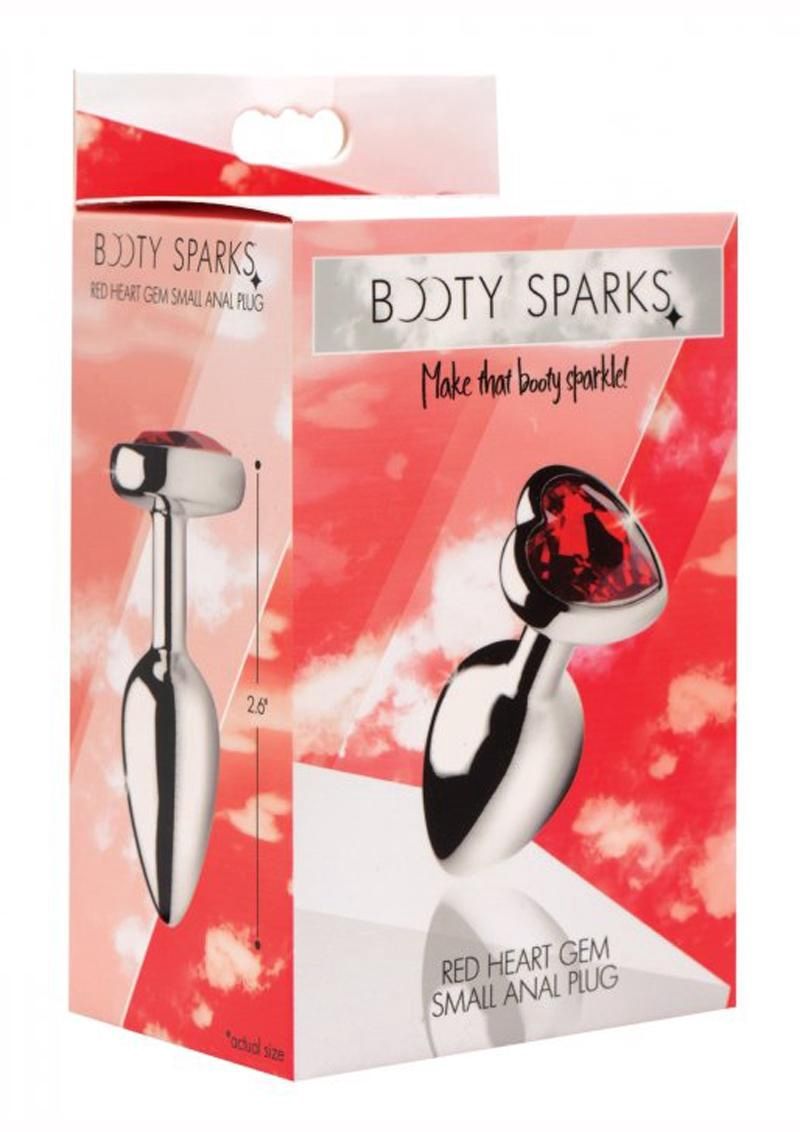 BOOTY SPARKS RED HEART METAL PLUG, Size: SMALL