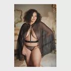 ALLURE LACE MESH CAPE WITH BELT PLUS