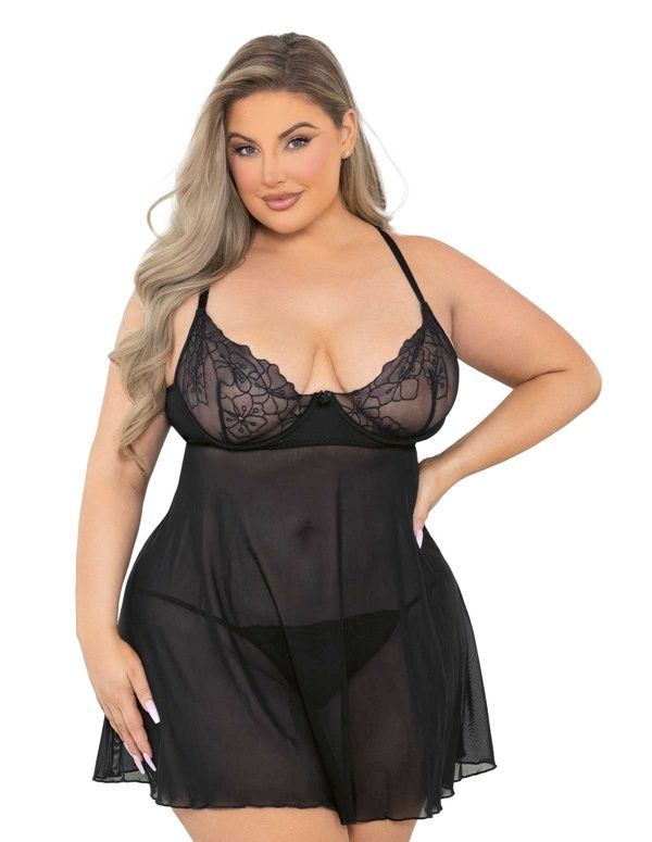 EMBROIDERED BLACK PLUS