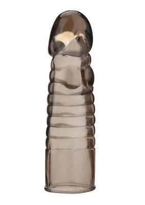 BLUE LINE 6IN RIBBED REALISTIC ENHANCING SLEEVE - Badd Kitty