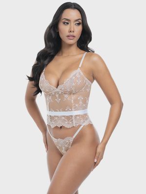 BAROQUE BLOSSOMS 2PC SET WHITE - Badd Kitty