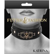 FETISH FASHION KATRINA COLLAR BLK/GOLD