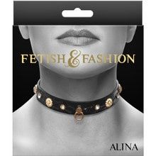 FETISH FASHION ALINA COLLAR BLK/GOLD